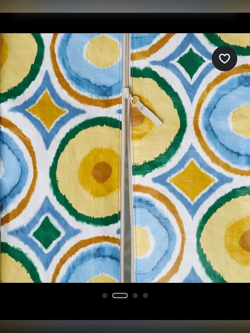 IKEA EKAÅN Large Patterned Utility Tote Bag in Yellow, Blue, Green